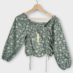 Floral Green Women's Top